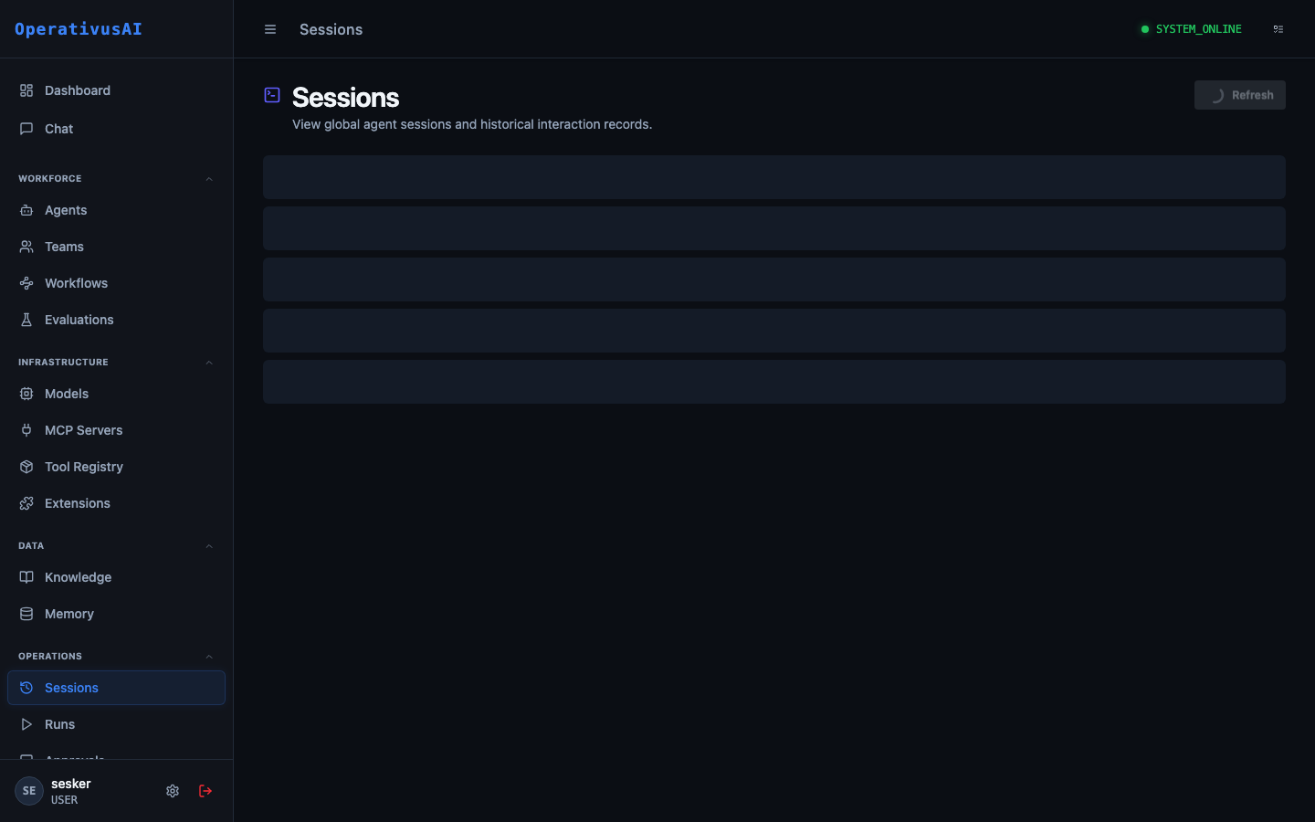 Procurator sessions administration interface