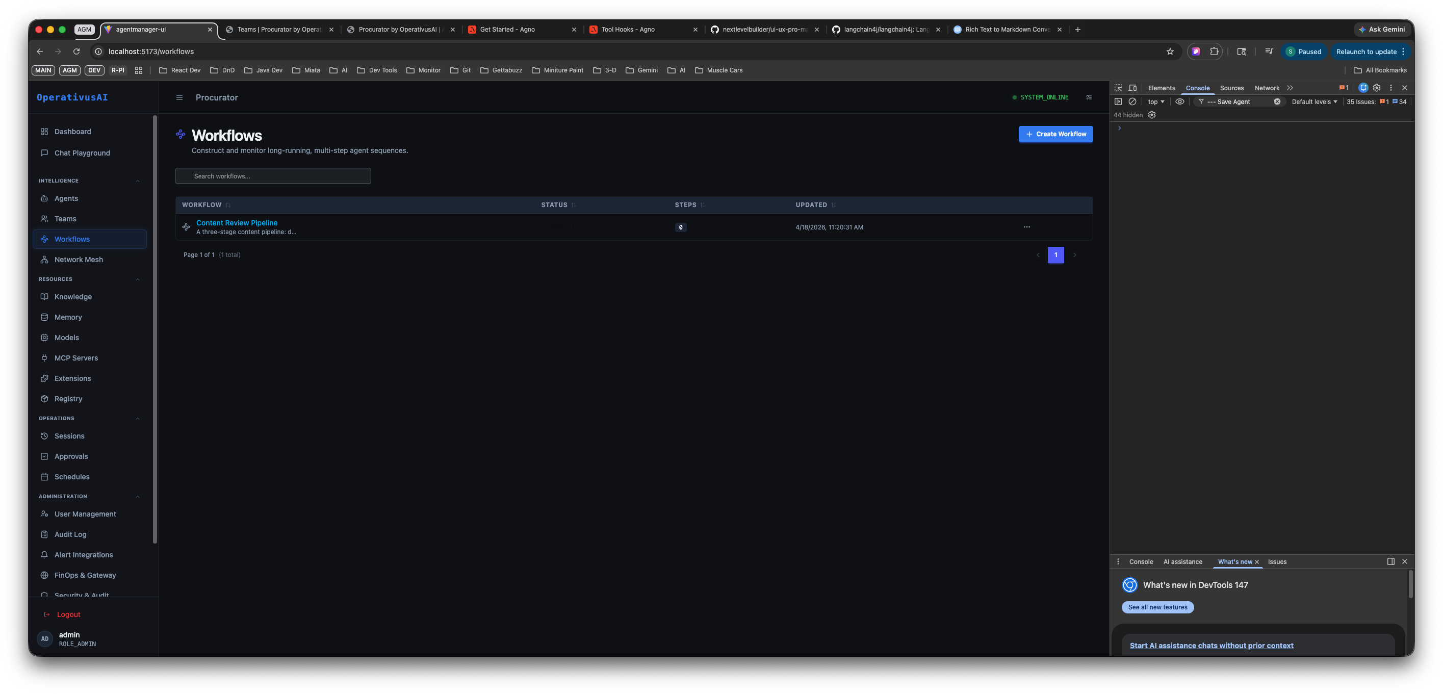 Procurator Workflows Registry